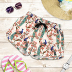 Cherry Blossom Peacock Print Women's Shorts