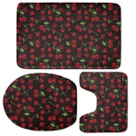 Cherry Fruit Pattern Print 3 Piece Bath Mat Set