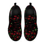 Cherry Fruit Pattern Print Black Sneakers