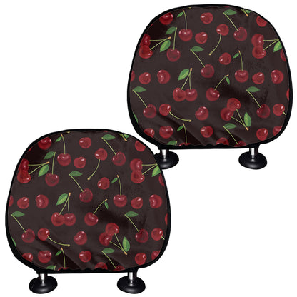 Cherry Fruit Pattern Print Car Headrest Covers