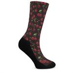 Cherry Fruit Pattern Print Crew Socks