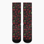 Cherry Fruit Pattern Print Crew Socks