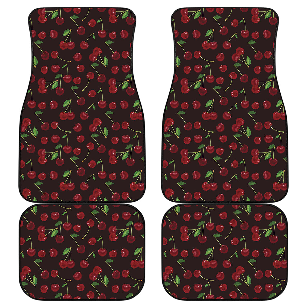 Cherry Fruit Pattern Print Front and Back Car Floor Mats