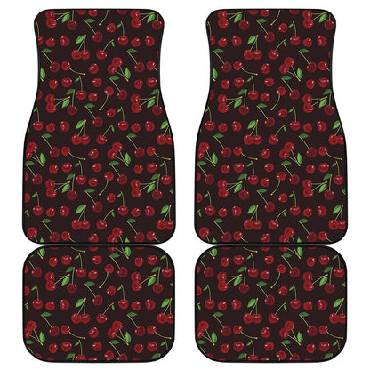 Cherry Fruit Pattern Print Front and Back Car Floor Mats