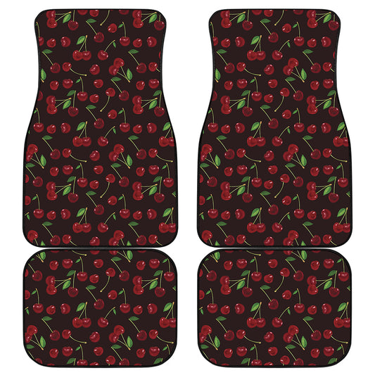 Cherry Fruit Pattern Print Front and Back Car Floor Mats