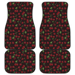 Cherry Fruit Pattern Print Front and Back Car Floor Mats
