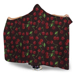 Cherry Fruit Pattern Print Hooded Blanket