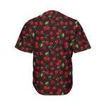 Cherry Fruit Pattern Print Men's Baseball Jersey