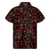 Cherry Fruit Pattern Print Men's Short Sleeve Shirt