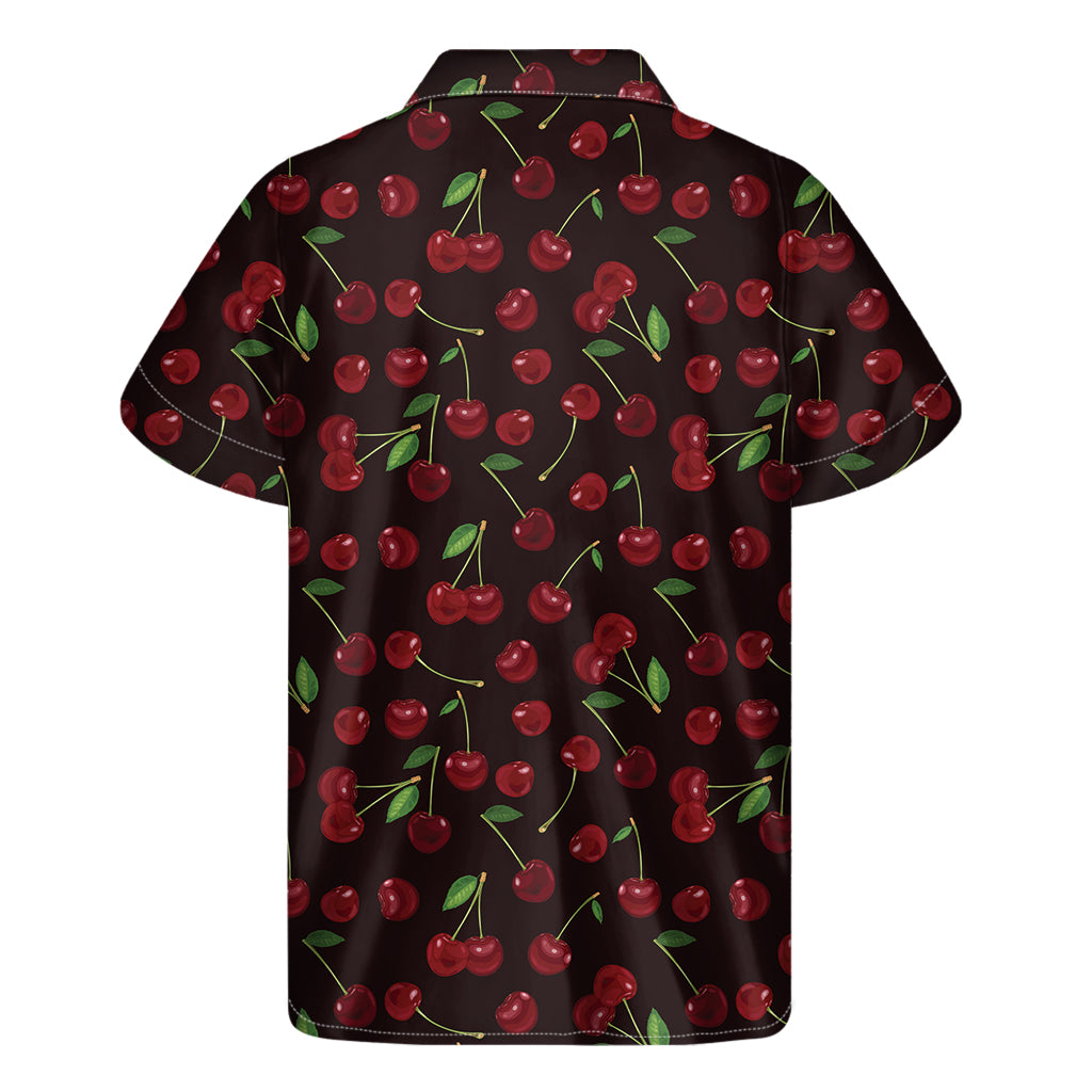 Cherry Fruit Pattern Print Men's Short Sleeve Shirt