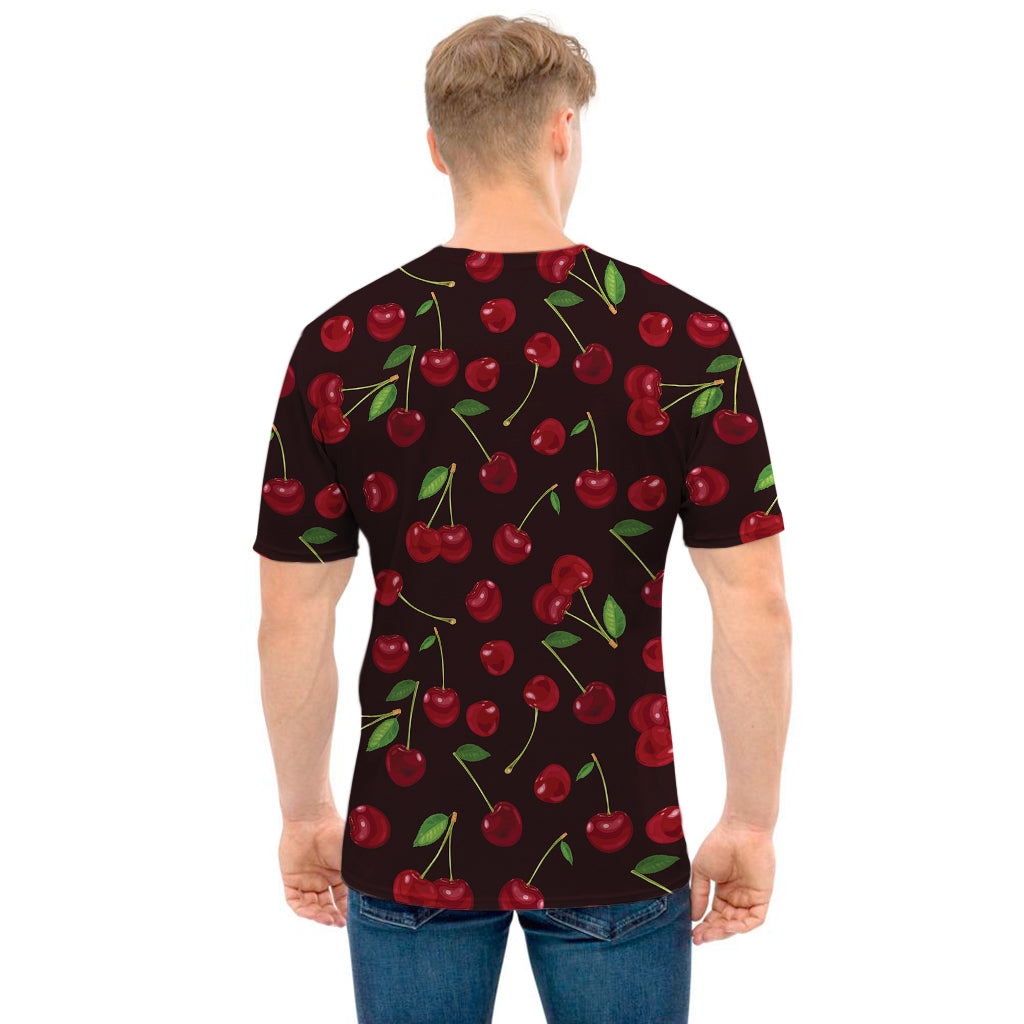 Cherry Fruit Pattern Print Men's T-Shirt