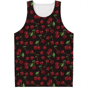 Cherry Fruit Pattern Print Men's Tank Top