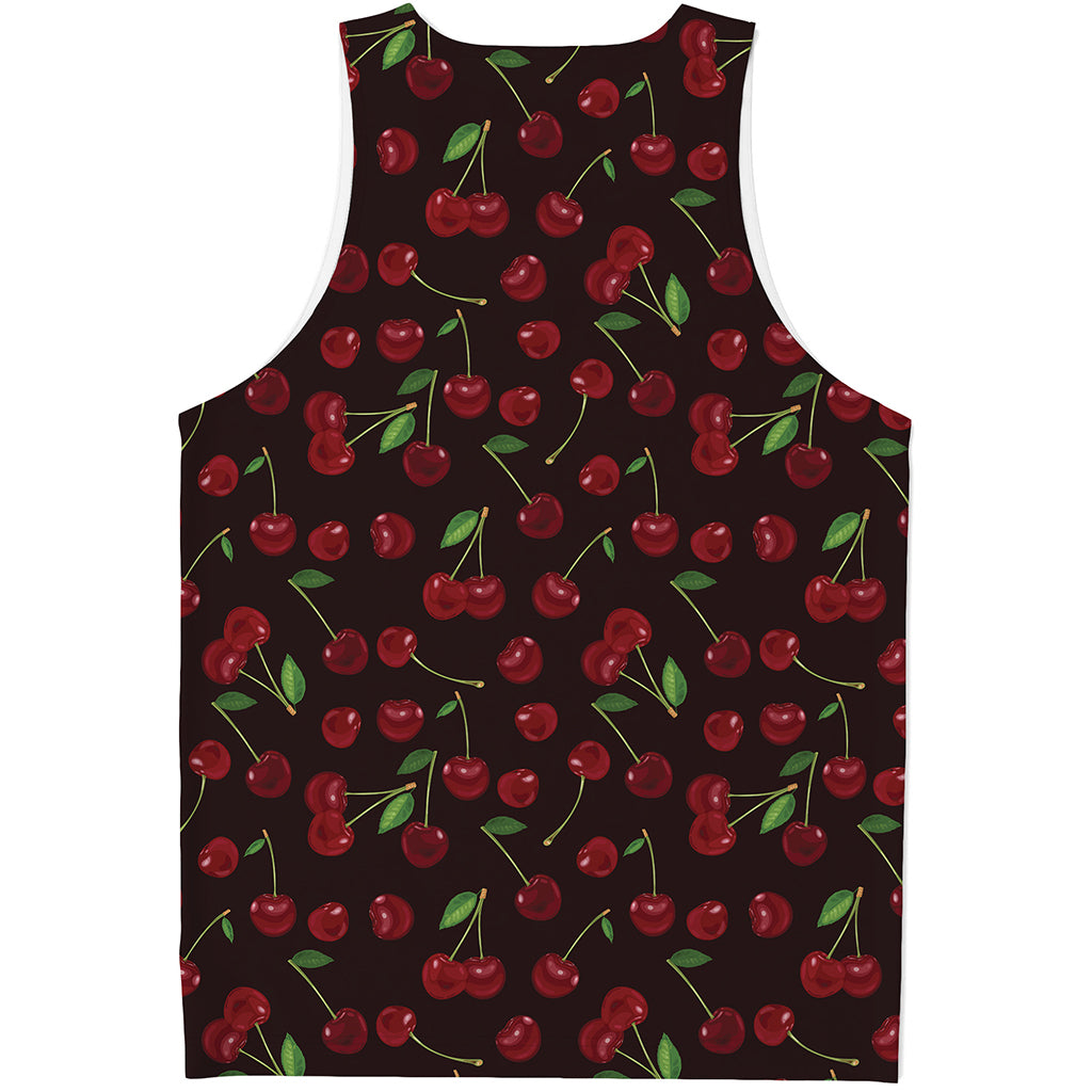 Cherry Fruit Pattern Print Men's Tank Top