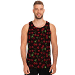 Cherry Fruit Pattern Print Men's Tank Top