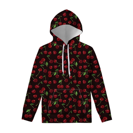 Cherry Fruit Pattern Print Pullover Hoodie