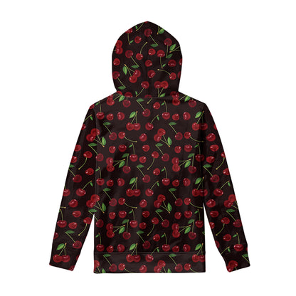 Cherry Fruit Pattern Print Pullover Hoodie