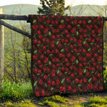 Cherry Fruit Pattern Print Quilt