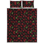 Cherry Fruit Pattern Print Quilt Bed Set