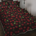Cherry Fruit Pattern Print Quilt Bed Set