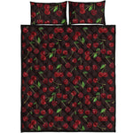 Cherry Fruit Pattern Print Quilt Bed Set