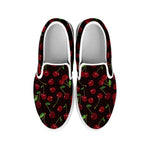 Cherry Fruit Pattern Print White Slip On Shoes