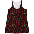 Cherry Fruit Pattern Print Women's Racerback Tank Top
