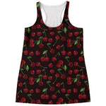 Cherry Fruit Pattern Print Women's Racerback Tank Top