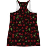 Cherry Fruit Pattern Print Women's Racerback Tank Top