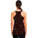 Cherry Fruit Pattern Print Women's Racerback Tank Top