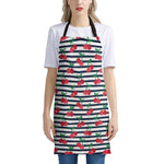 Cherry Striped Pattern Print Apron