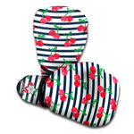 Cherry Striped Pattern Print Boxing Gloves