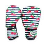 Cherry Striped Pattern Print Boxing Gloves