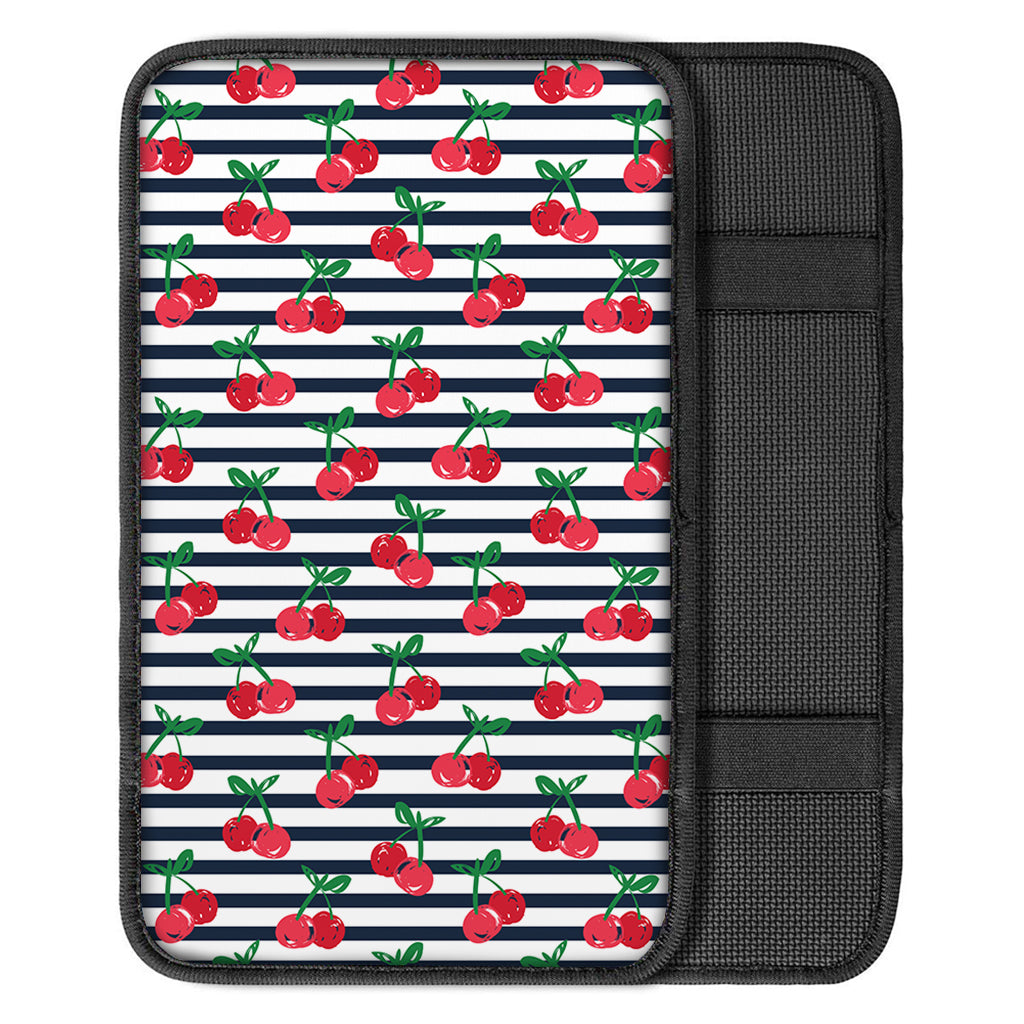 Cherry Striped Pattern Print Car Center Console Cover