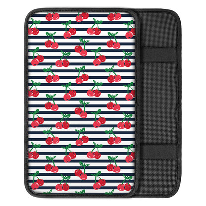Cherry Striped Pattern Print Car Center Console Cover
