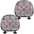 Cherry Striped Pattern Print Car Headrest Covers