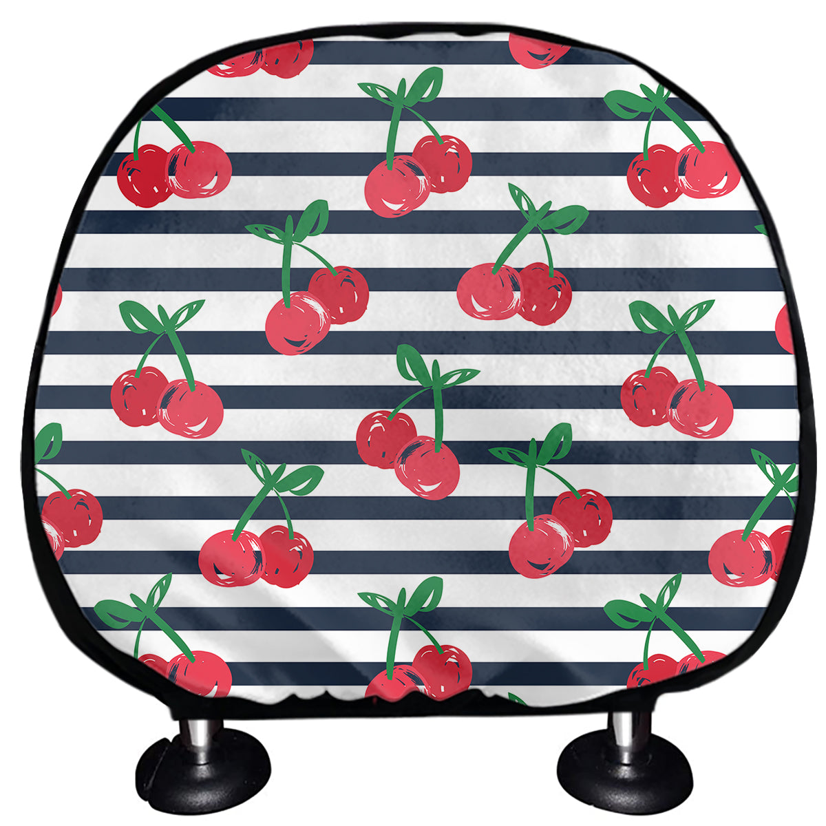 Cherry Striped Pattern Print Car Headrest Covers