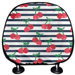 Cherry Striped Pattern Print Car Headrest Covers