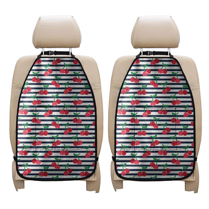 Cherry Striped Pattern Print Car Seat Organizers