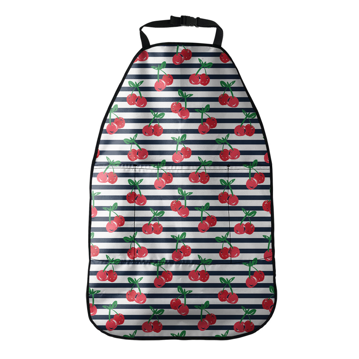 Cherry Striped Pattern Print Car Seat Organizers
