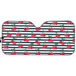 Cherry Striped Pattern Print Car Sun Shade