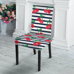 Cherry Striped Pattern Print Dining Chair Slipcover