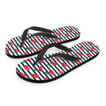 Cherry Striped Pattern Print Flip Flops