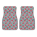 Cherry Striped Pattern Print Front Car Floor Mats