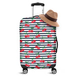 Cherry Striped Pattern Print Luggage Cover