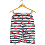 Cherry Striped Pattern Print Men's Shorts