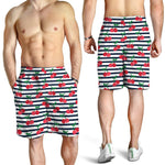 Cherry Striped Pattern Print Men's Shorts