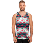 Cherry Striped Pattern Print Men's Tank Top