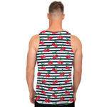 Cherry Striped Pattern Print Men's Tank Top