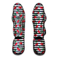 Cherry Striped Pattern Print Muay Thai Shin Guards