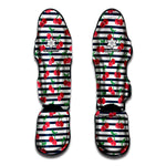 Cherry Striped Pattern Print Muay Thai Shin Guard